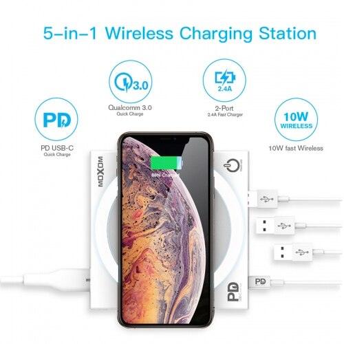 Moxom KH-62 Touch LED 40W Wireless Charger | Fast Charging & Multiple Ports - Image 5