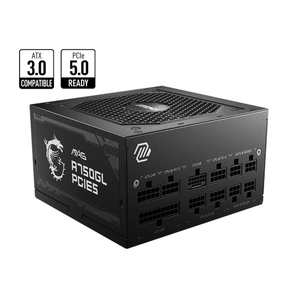MSI MAG A750GL – 750W PCIe 5.0 Power Supply with 80 PLUS Gold Certification and Full Modular Design - Image 4