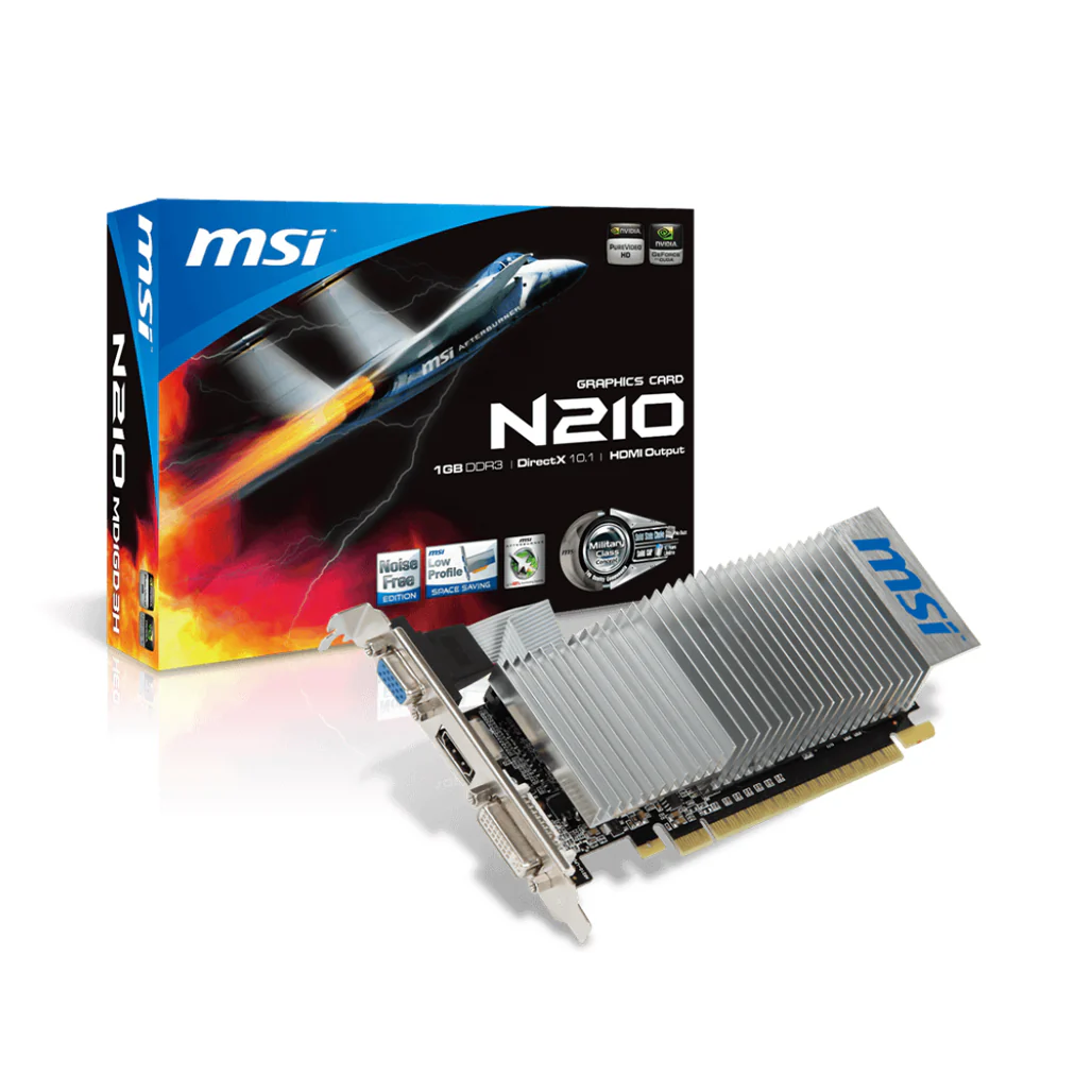 MSI N210-MD1GD3H/LP Graphics Card – 1GB DDR3, PCIe x16 2.0, DirectX 10.1 Support