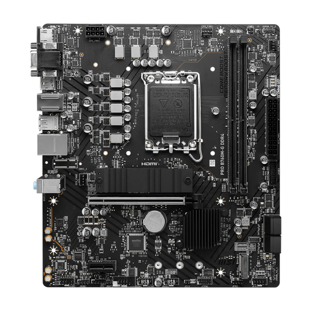 MSI PRO B760M-G DDR4 Motherboard - Optimized for 12th/13th/14th Gen Intel® CPUs with PCIe 4.0 and 2.5G LAN
