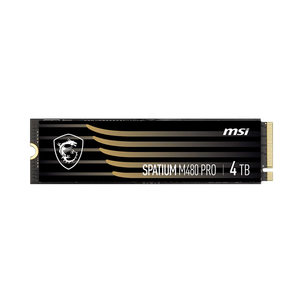 MSI Spatium M480 PRO 4TB PCIe 4.0 NVMe M.2 SSD - High-Speed Storage with Advanced Aluminum Heatsink