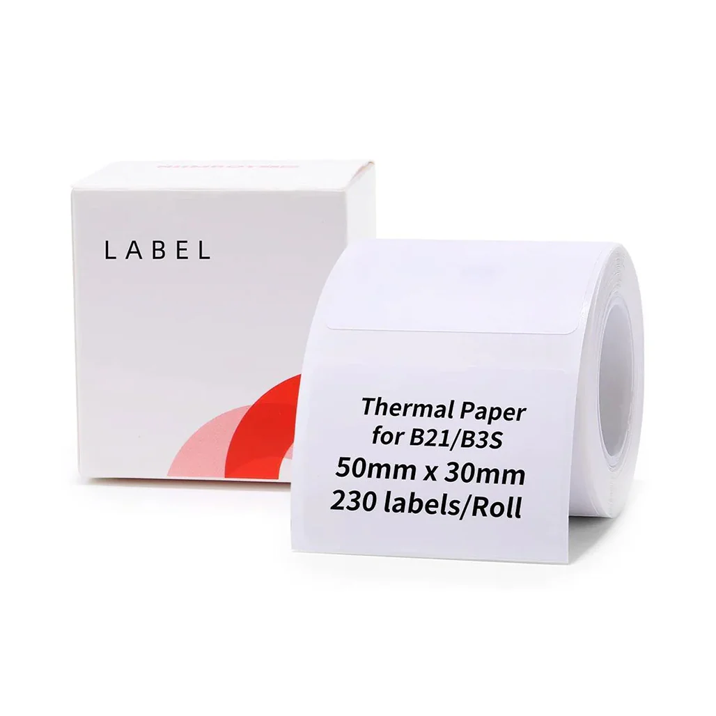 NIIMBOT White Labels 50x30mm – 230 Pieces for B21 and B3S Label Printers - Image 2