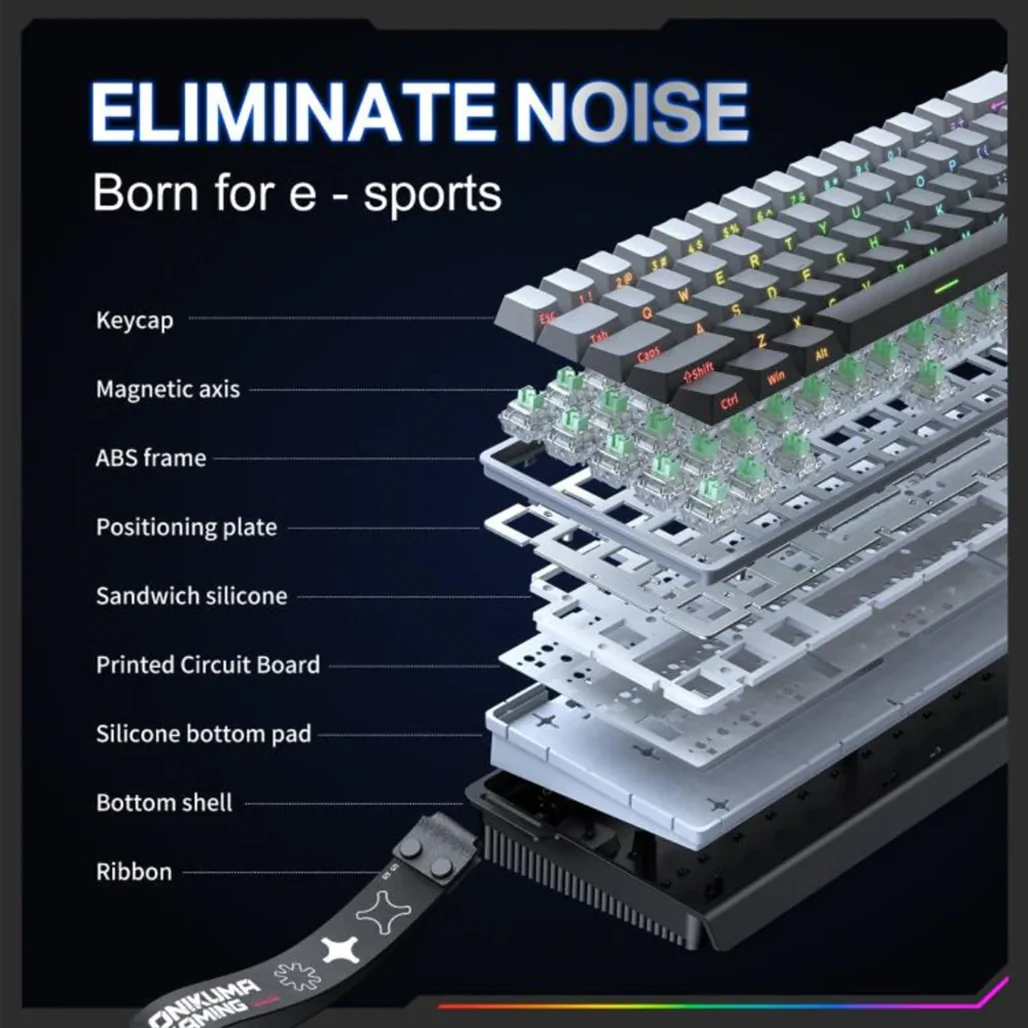 Onikuma G69 68-Key - RGB Magnetic Switch Gaming Keyboard - Image 5