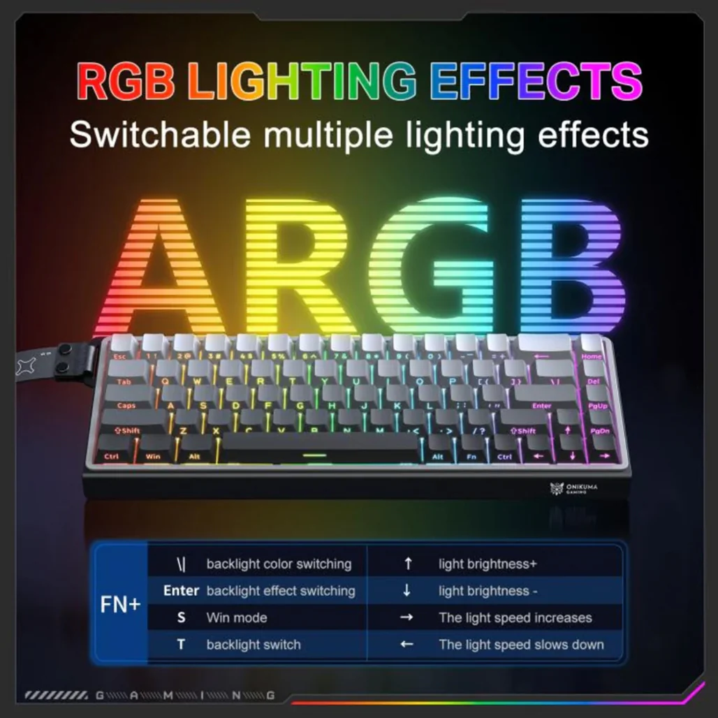 Onikuma G69 68-Key - RGB Magnetic Switch Gaming Keyboard - Image 7
