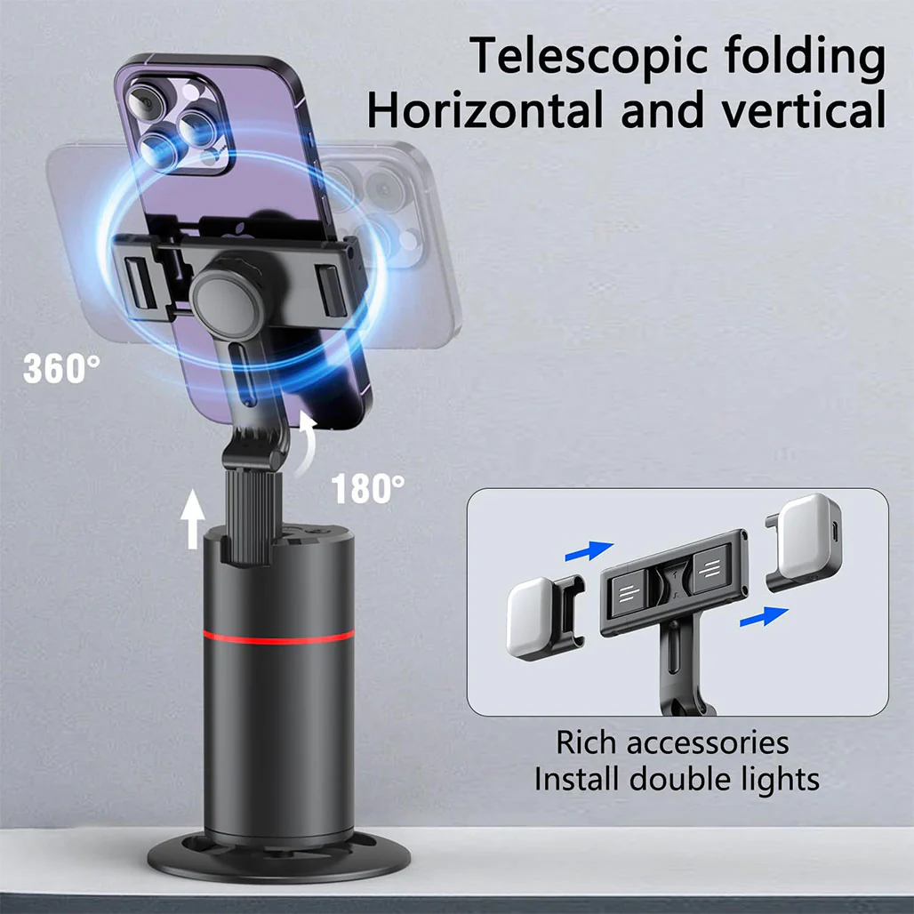 P02 360° Rotation Gimbal Stabilizer | Auto Face Tracking for Hands-Free Video Recording - Image 5