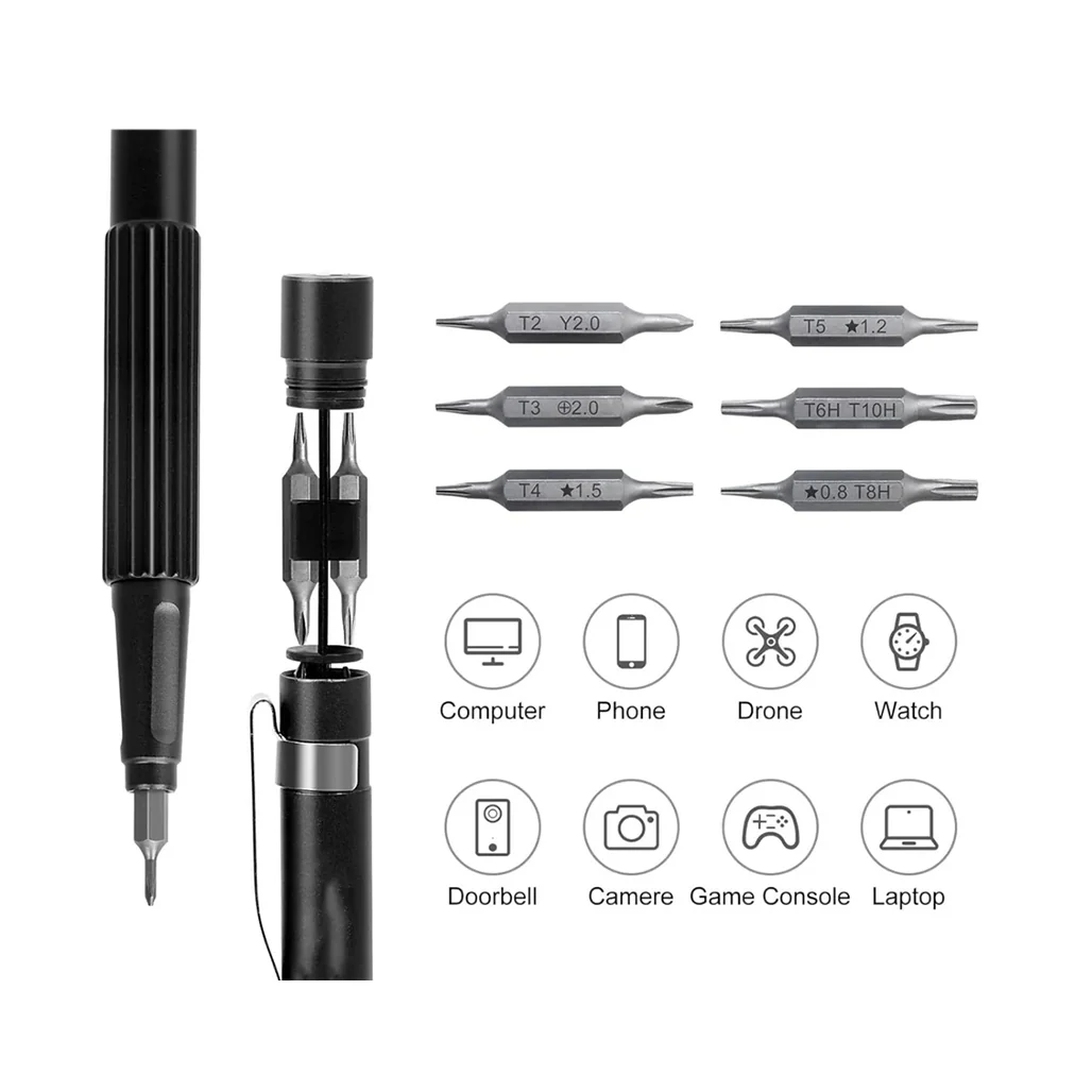 Pen Type Screwdriver 13 IN 1 - Compact, Portable, and Magnetic Black Tool Set - Image 11