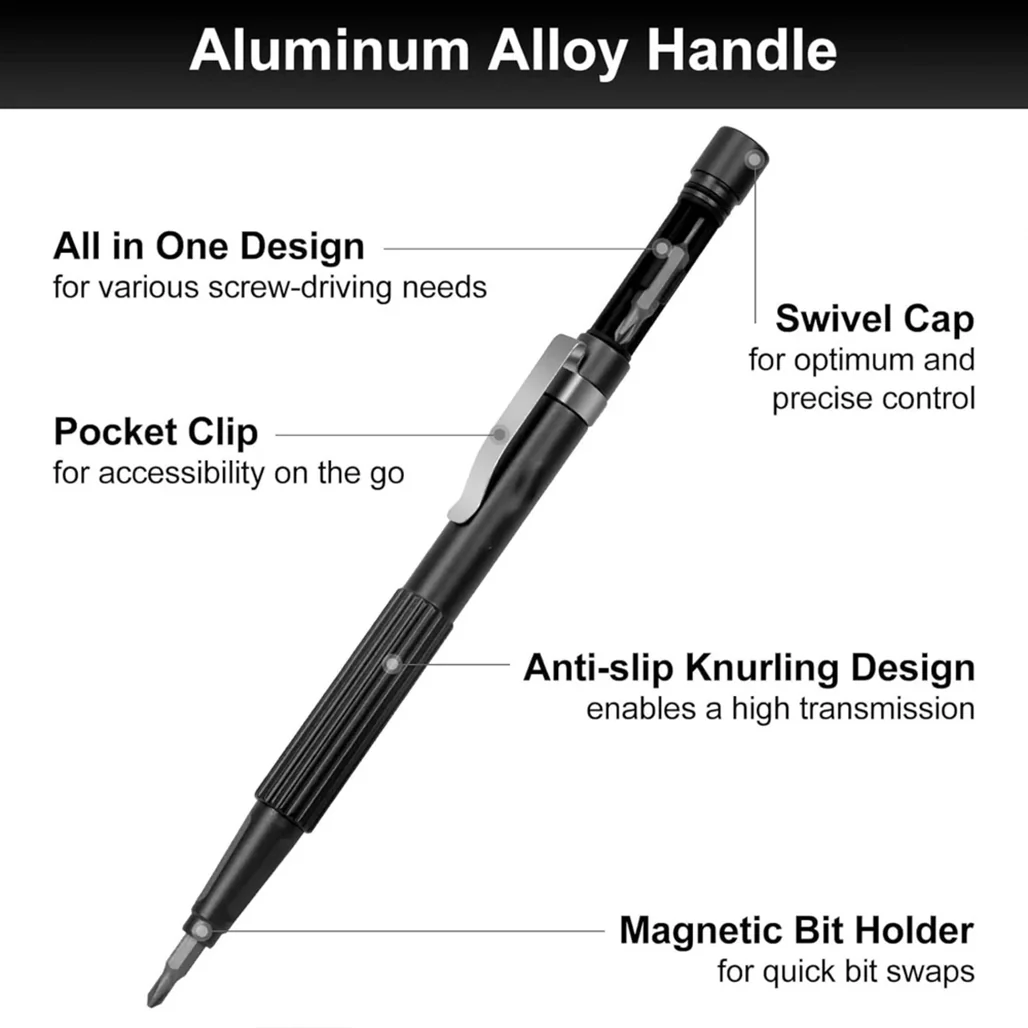 Pen Type Screwdriver 13 IN 1 - Compact, Portable, and Magnetic Black Tool Set - Image 12