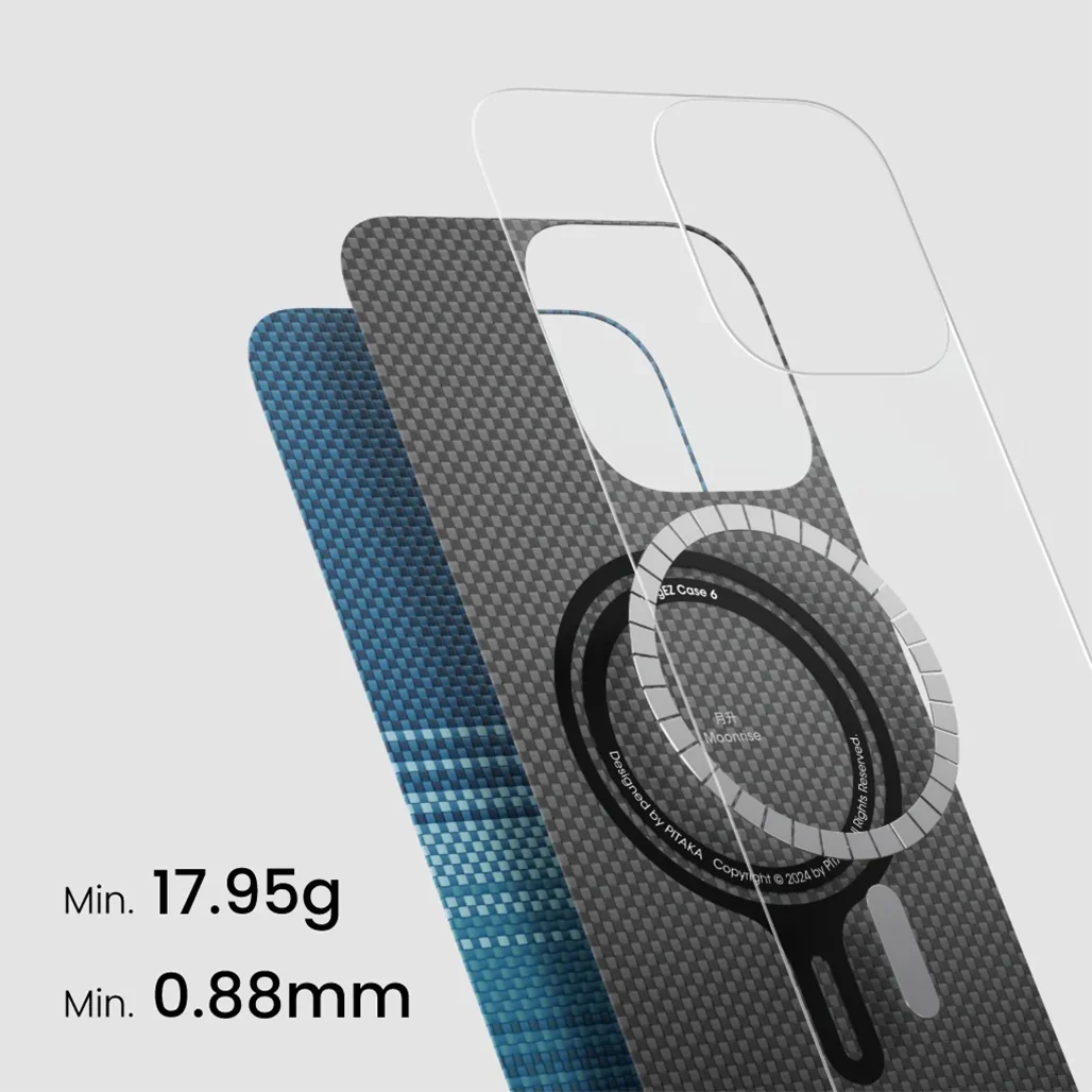 Pitaka Sunset Moonrise Tactile Woven Case for iPhone 16 Pro Max – Ultra-Thin, Lightweight Aramid Fiber Protection - Image 5