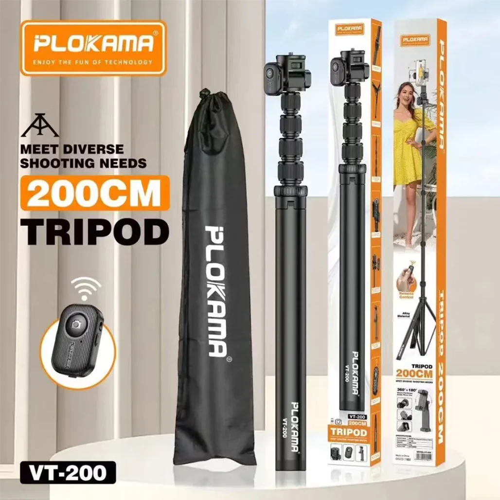 Plokama VT-200 200cm Adjustable Tripod Stand - Image 2