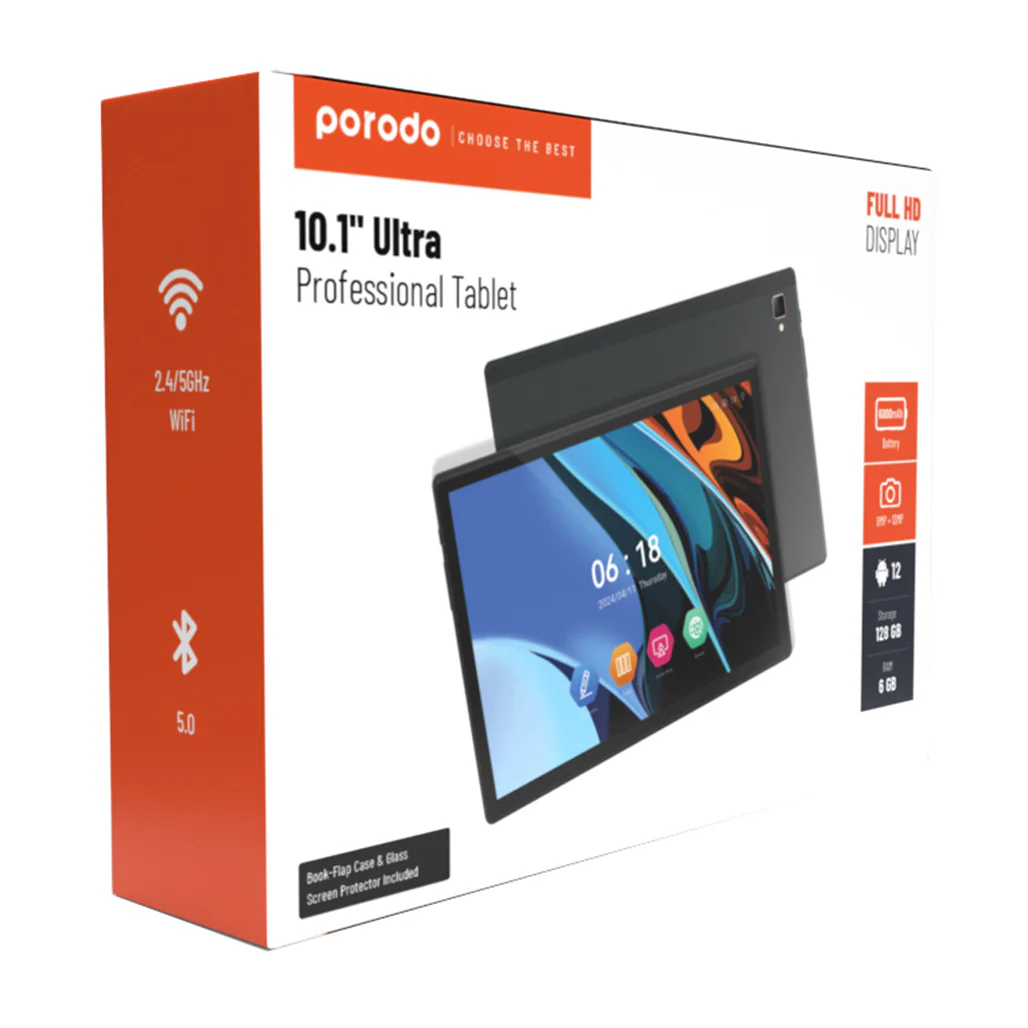 Porodo 10.1" Ultra Professional Tablet - Black - Image 5