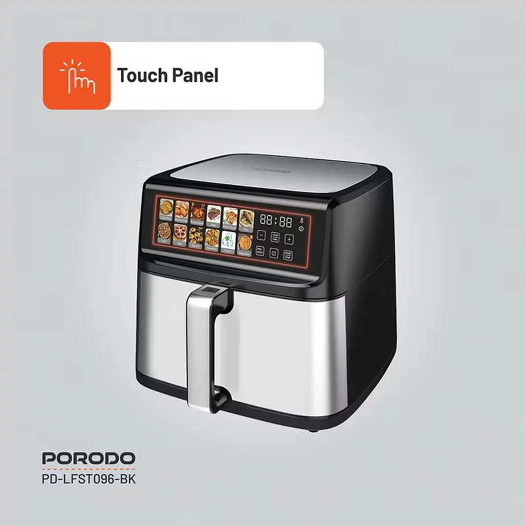 Porodo 11L Dual Mode Touch Control Air Fryer –  Black - Image 4