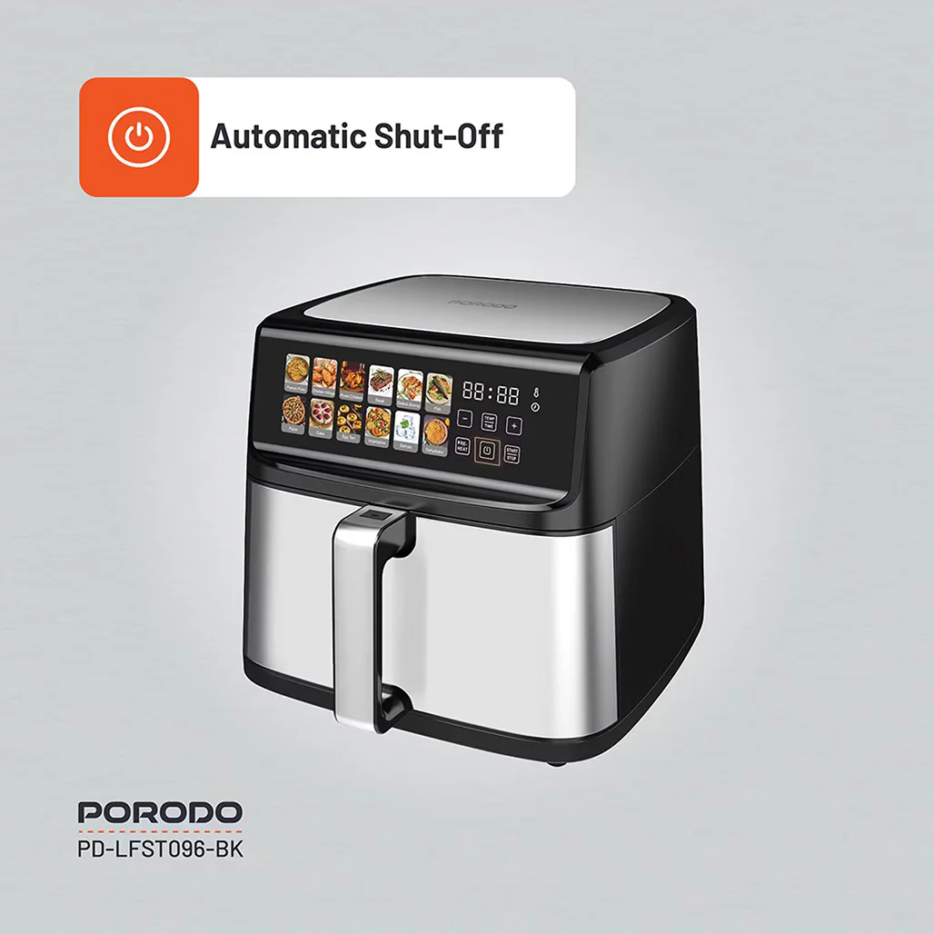 Porodo 11L Dual Mode Touch Control Air Fryer –  Black - Image 8