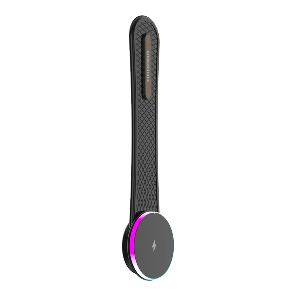 Porodo 15W Magnetic Wireless Car Mount with Dual Port Fast Charger & 1M USB-C Cable – Black - Image 2