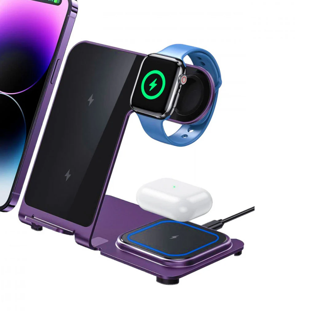 Porodo 3-in-1 Dual Coil Wireless Charging Dock - Image 2