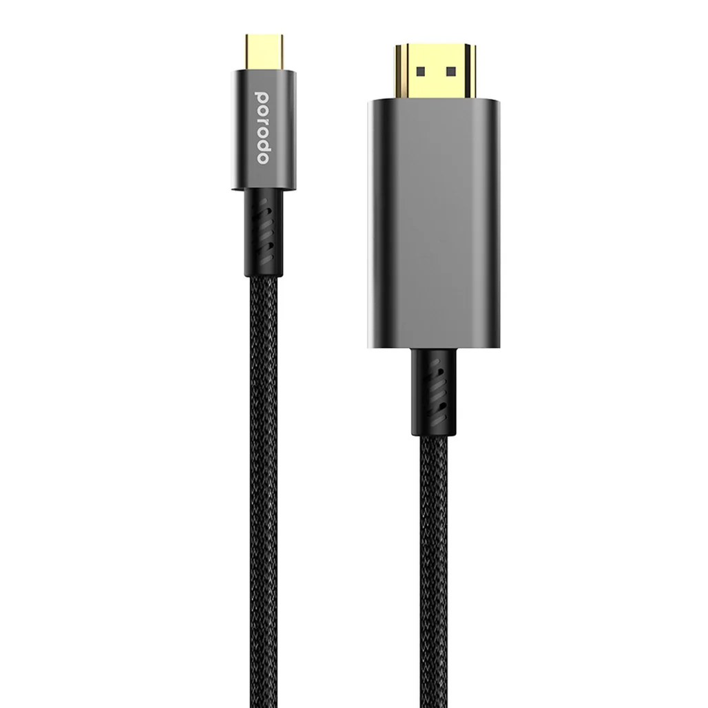 Porodo 4K HDMI to Type C Cable 1.8M | PD-4KHDMC-BK