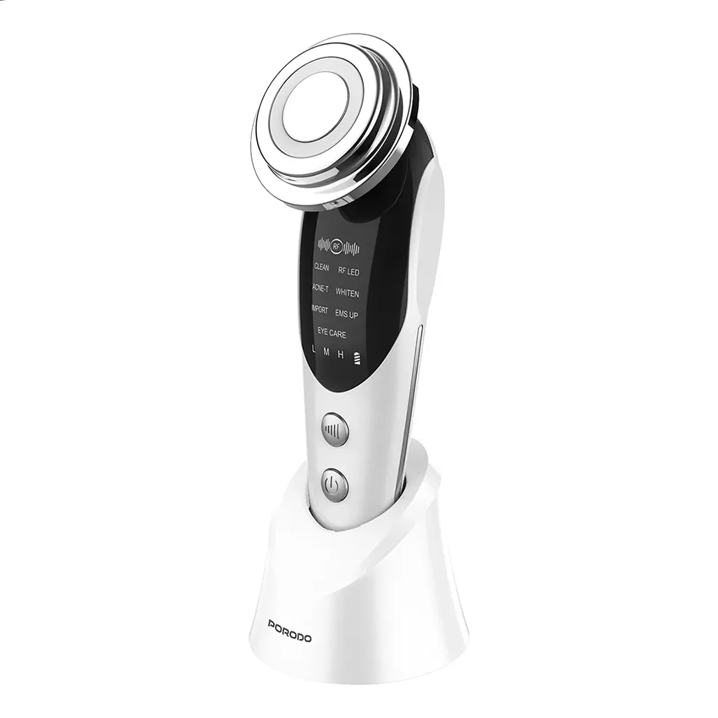Porodo 7-In-1 LED Microcurrent Facial Massager with Warm Vibration & Serum Infusion