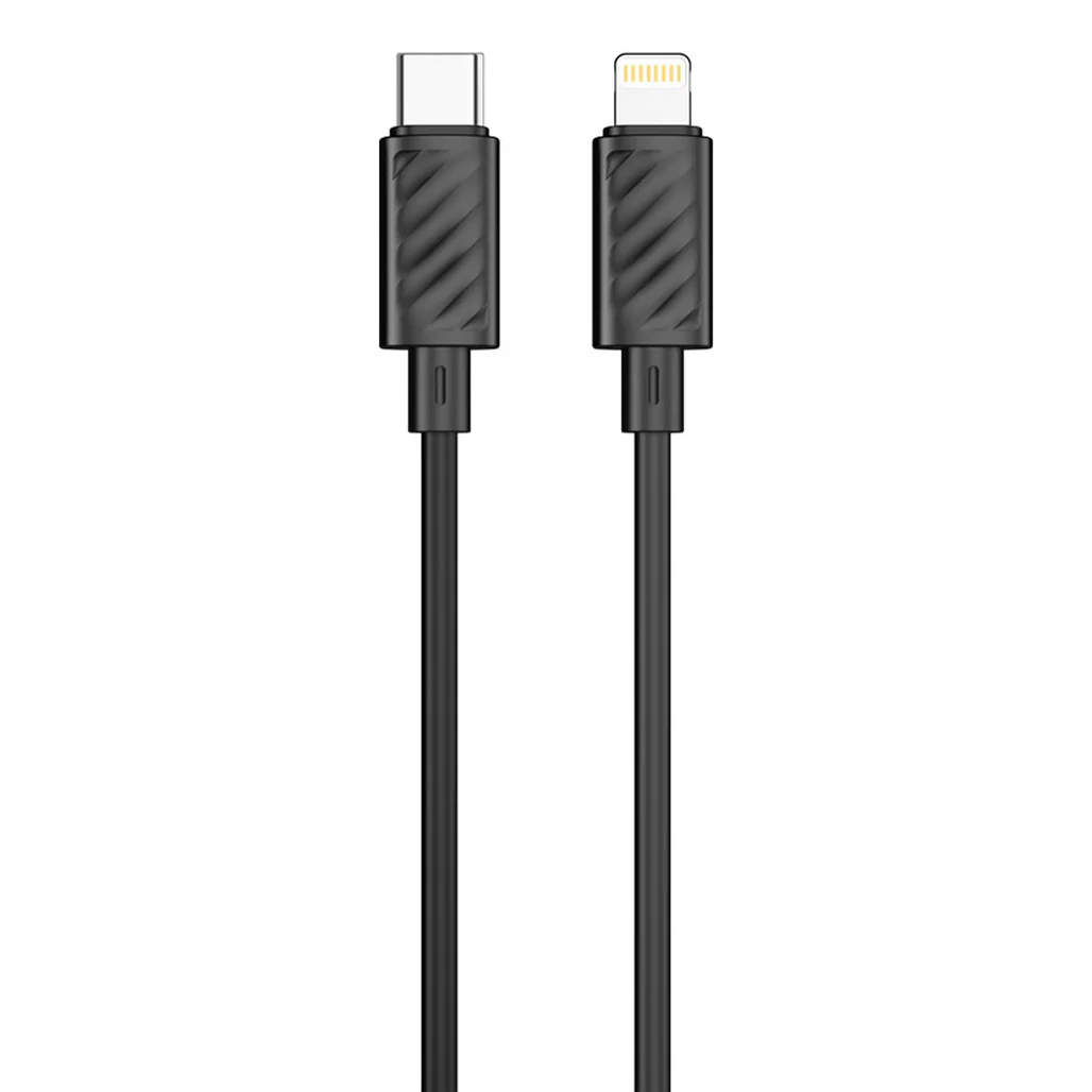 Porodo Blue 20W PD Type-C to Lightning Cable 1.2M – Fast Charging & Durable Design – Black