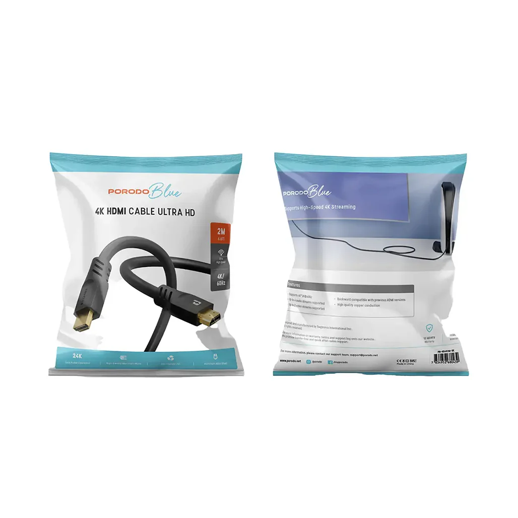 Porodo Blue 4K/60Hz HDMI Cable Ultra HD (3m/9.8ft) - Image 2