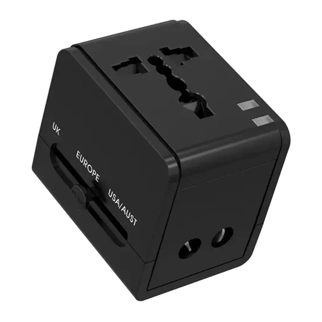 Porodo Blue Dual USB-A Universal Travel Adapter - Black