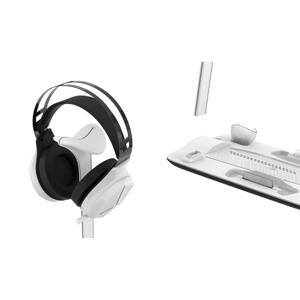 Porodo Gaming PS5 Slim Stand With Magnetic Charger - White - Image 3