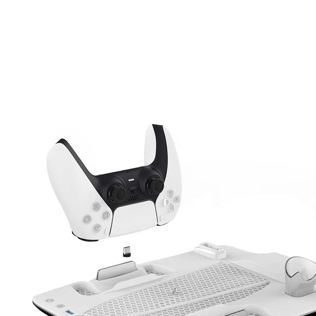 Porodo Gaming PS5 Slim Stand With Magnetic Charger - White - Image 4