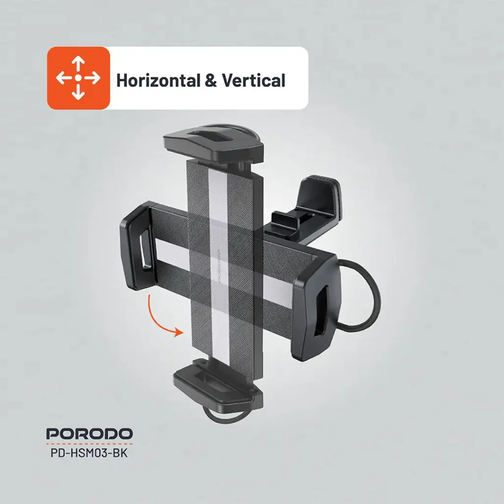Porodo HS03 Universal Adjustable Tablet & Phone Mount – Secure and Versatile Holder for Devices 4.7"-12.9" – Black - Image 3