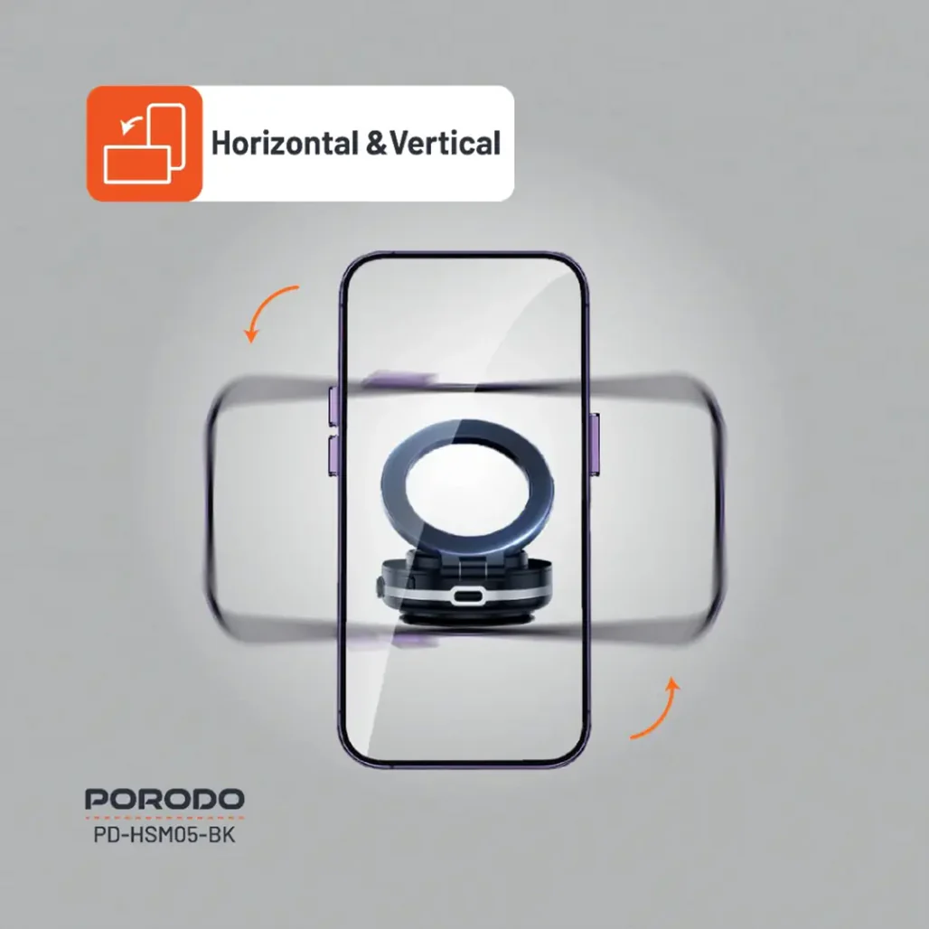 Porodo HS05 Vacuseal MagSafe Magnetic Mount – Strong Suction, Adjustable Viewing Angle, and One-Hand Operation - Image 7