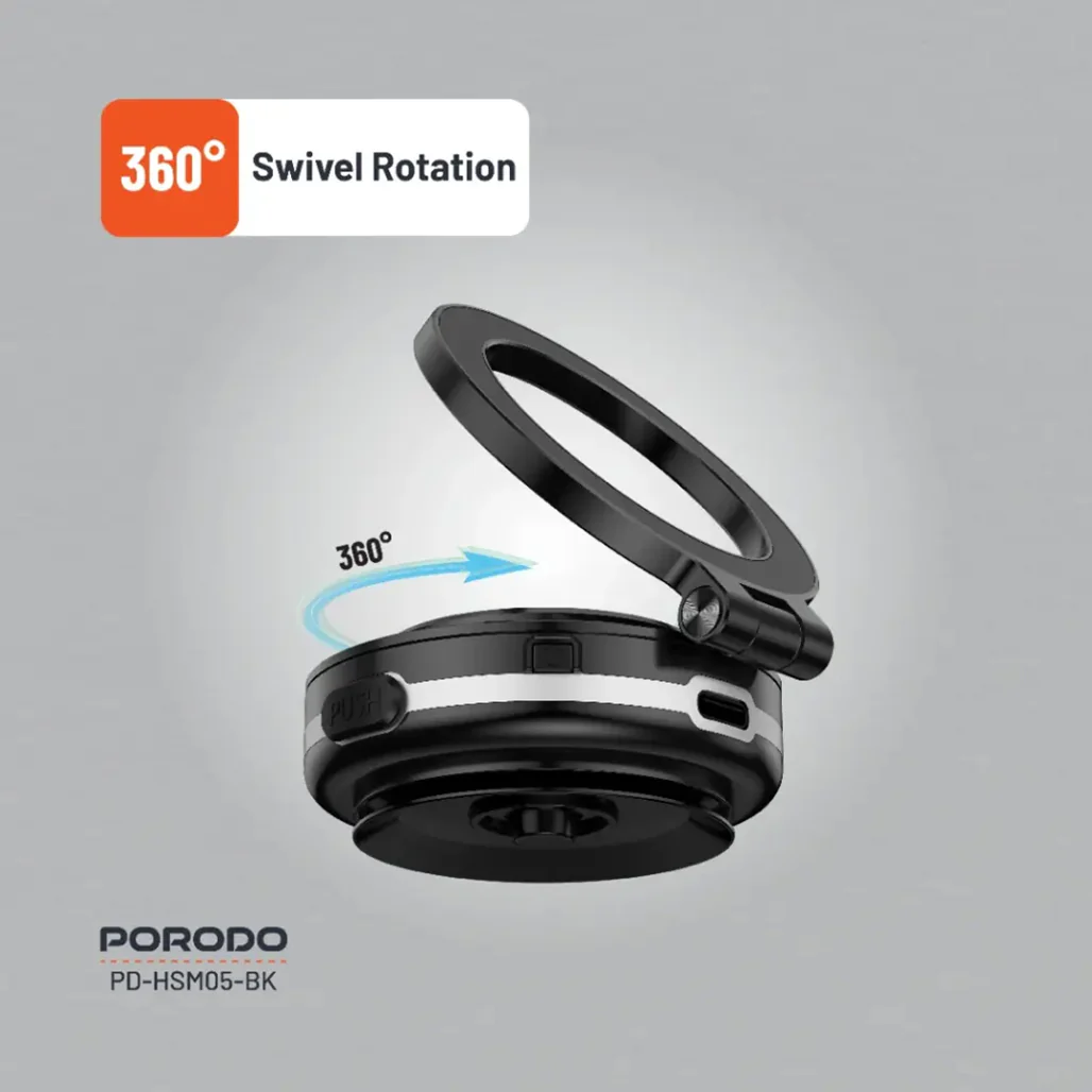 Porodo HS05 Vacuseal MagSafe Magnetic Mount – Strong Suction, Adjustable Viewing Angle, and One-Hand Operation - Image 8
