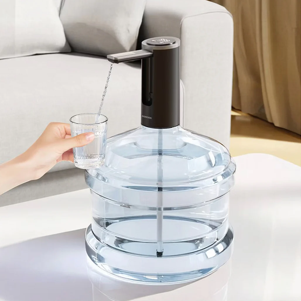 Porodo Lifestlye Foldable Electric Water Pump Universal Bottle Compatibility - Black - Image 2