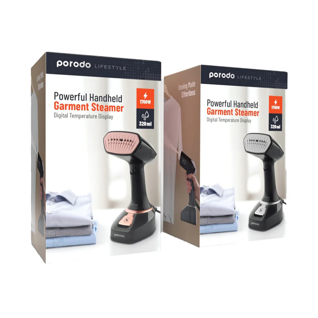 Porodo Lifestyle Continues Powerful Steamer Ceramic Iron Plate 1700W UK - Rose Gold - Image 2