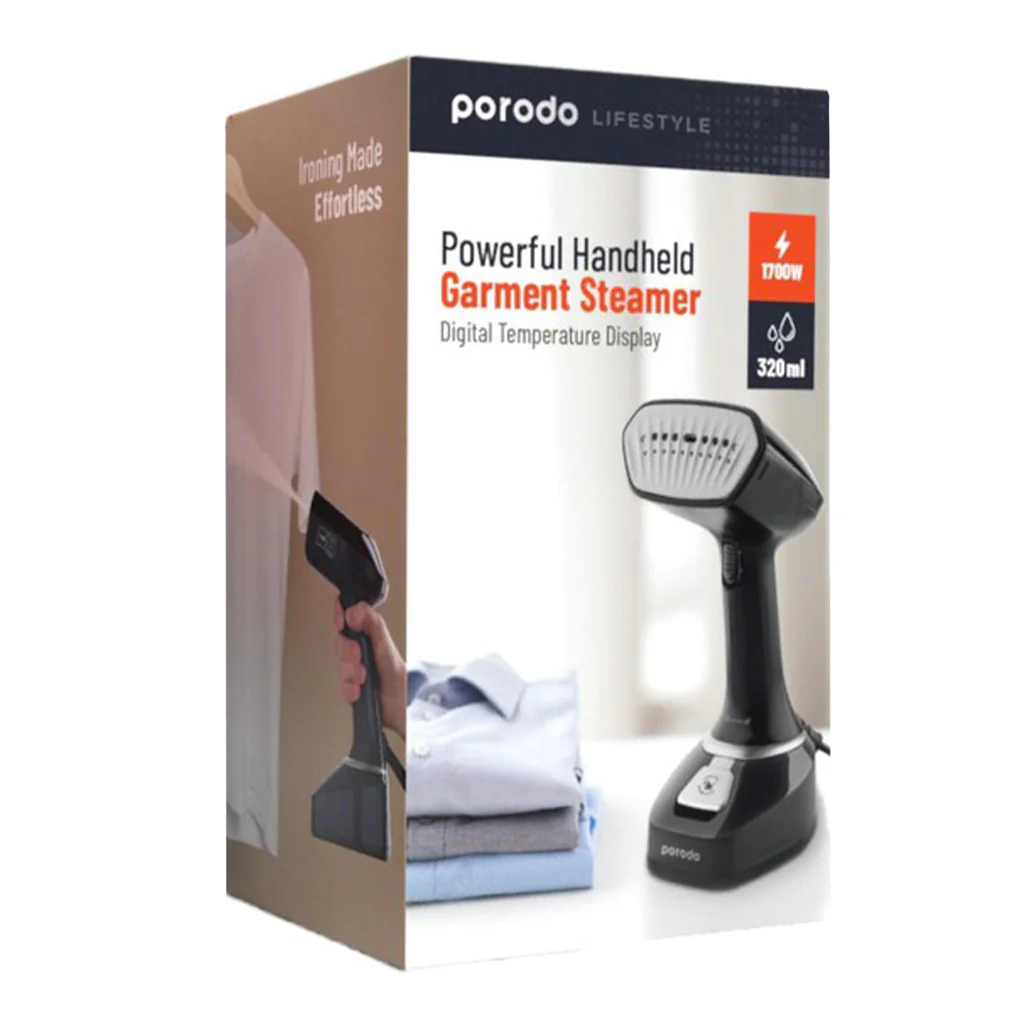 Porodo Lifestyle Continues Powerful Steamer Ceramic Iron Plate 1700W UK- Silver - Image 2