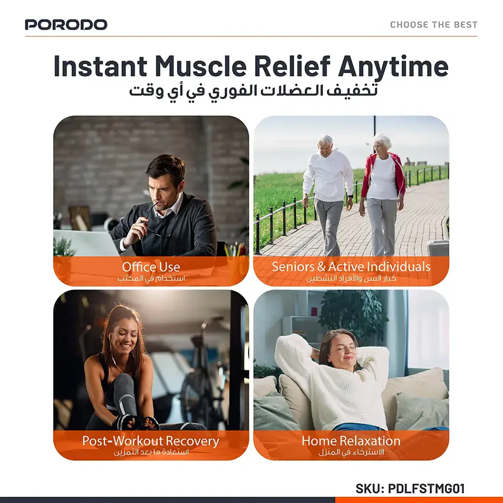 Porodo Lifestyle Cordless Mini Massage Gun - Image 6
