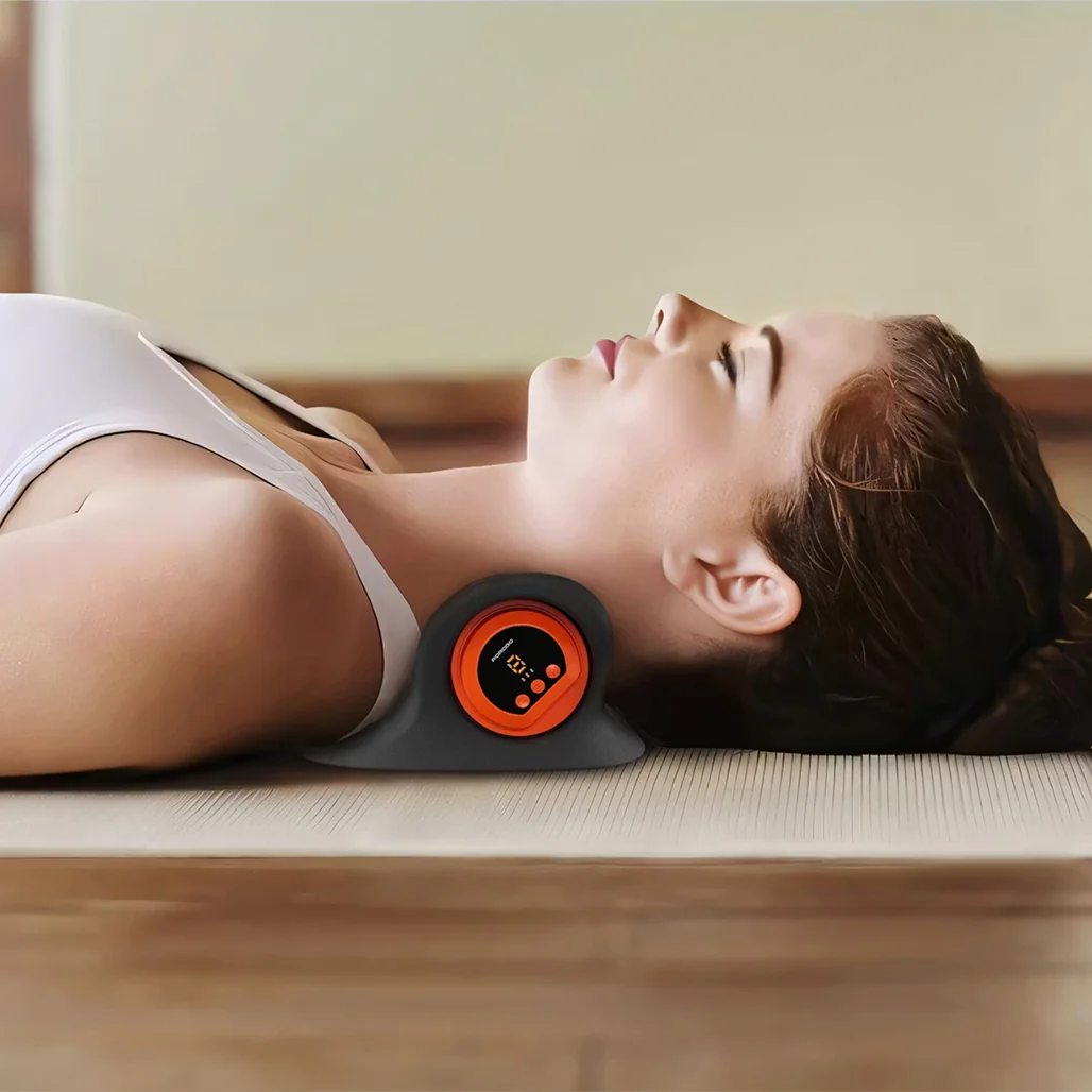 Porodo Lifestyle Electric Heated Neck and shoulder pillow massager - Black - Image 5