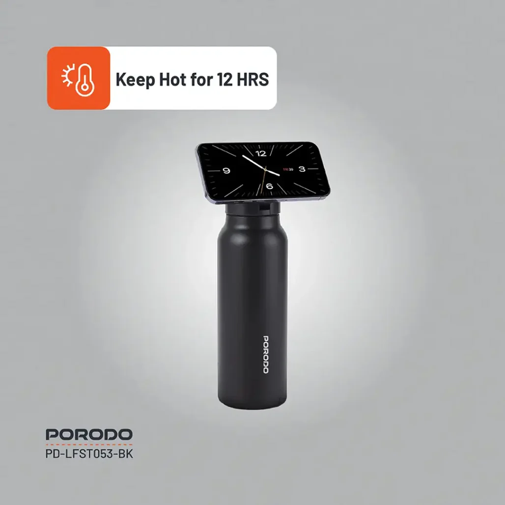 Porodo Lifestyle Magnetic Mount Water Bottle - Black - Image 5