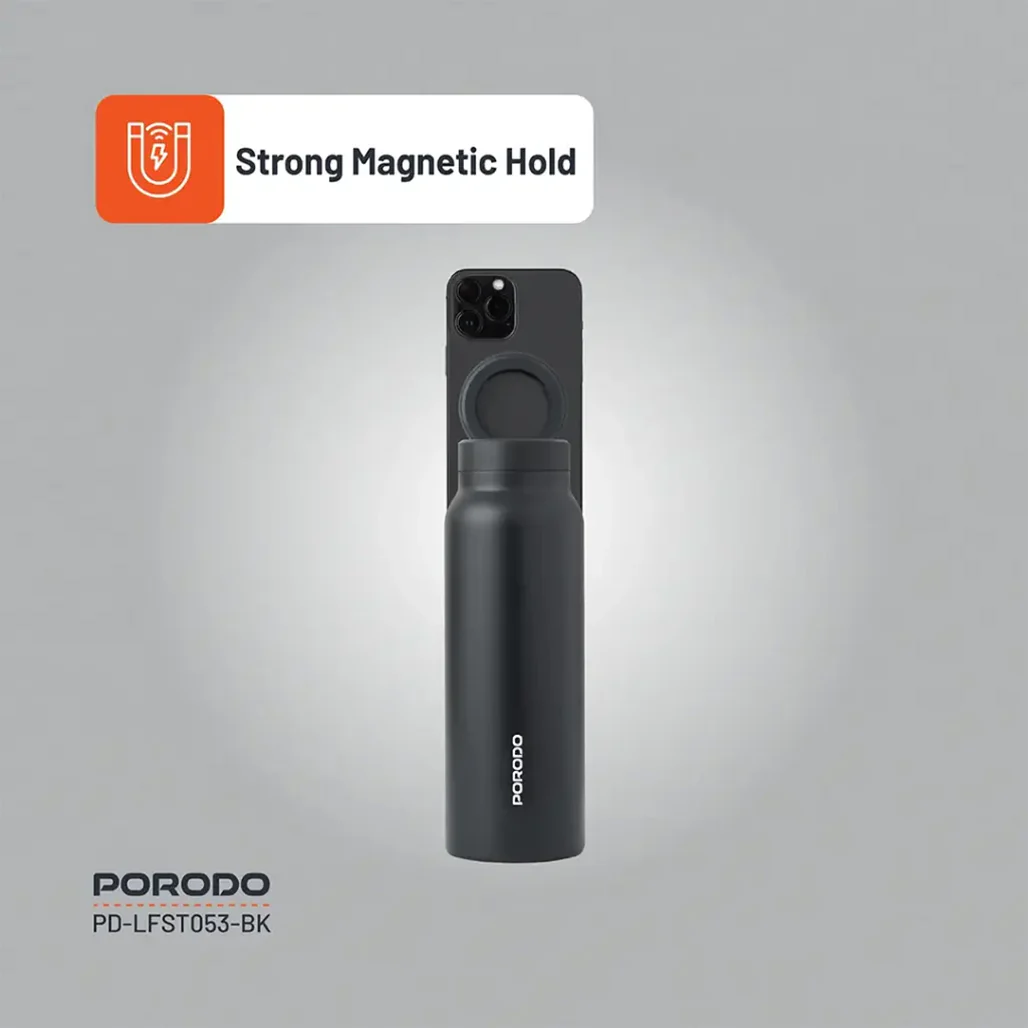 Porodo Lifestyle Magnetic Mount Water Bottle - Black - Image 6
