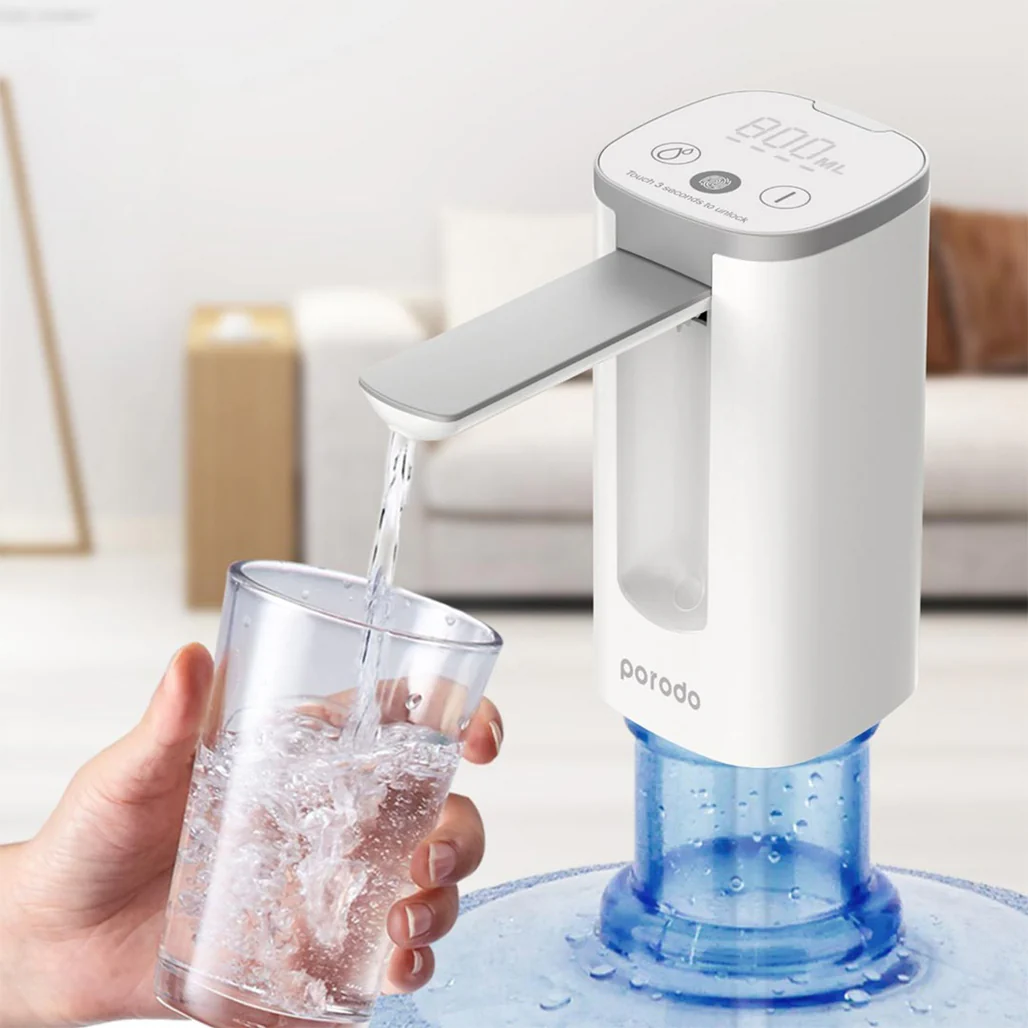 Porodo Lifestyle Mini Water Dispenser with LED Display - White - Image 3