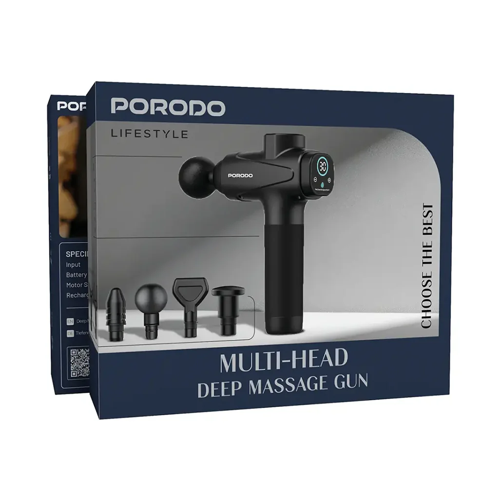 Porodo Lifestyle Multi-Head Deep Tissue Massage Gun - Image 7