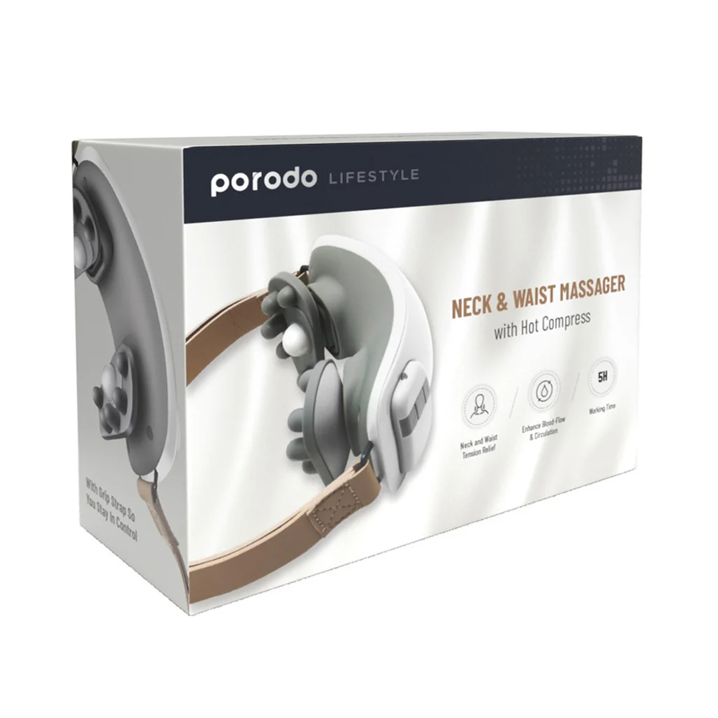 Porodo Lifestyle Neck Massager with Remote controller - White | PD-LSNMR-WH - Image 4