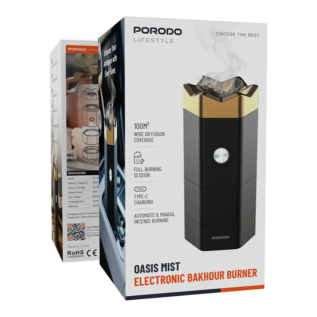 Porodo Lifestyle Oasis Mist Electronic Bakhour Burner - Image 2