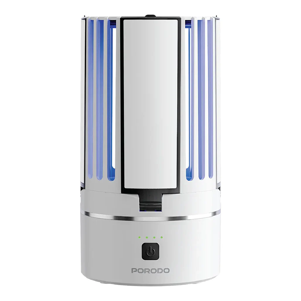 Porodo Lifestyle Portable 2-in-1 Insect Killer Lamp with Safe & Silent Operation - White