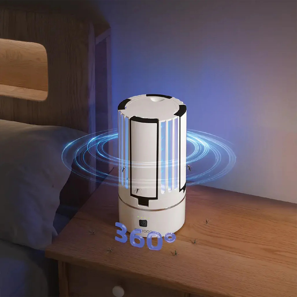 Porodo Lifestyle Portable 2-in-1 Insect Killer Lamp with Safe & Silent Operation - White - Image 4
