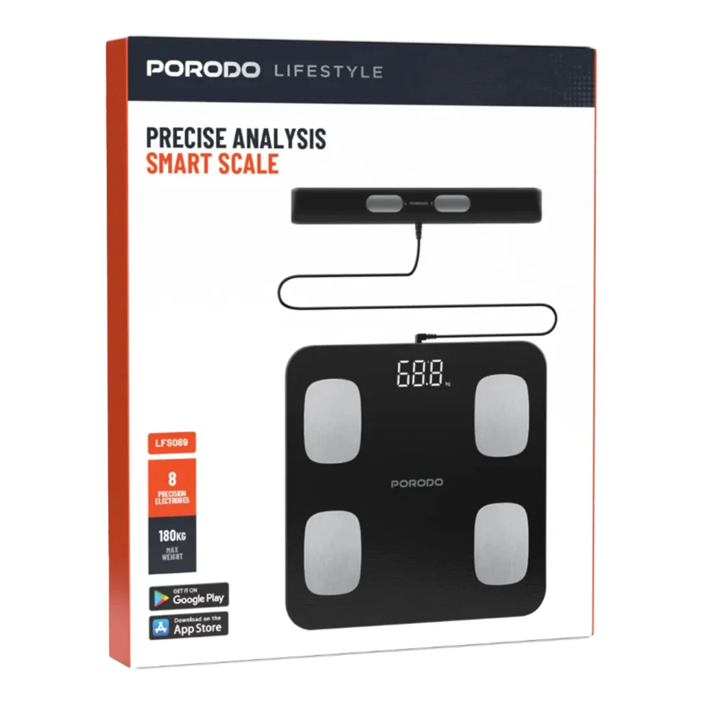 Porodo Lifestyle Precise Analysis Smart Scale - Black - Image 3