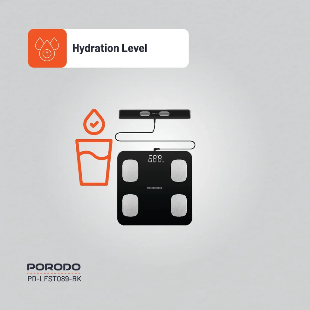 Porodo Lifestyle Precise Analysis Smart Scale - Black - Image 5