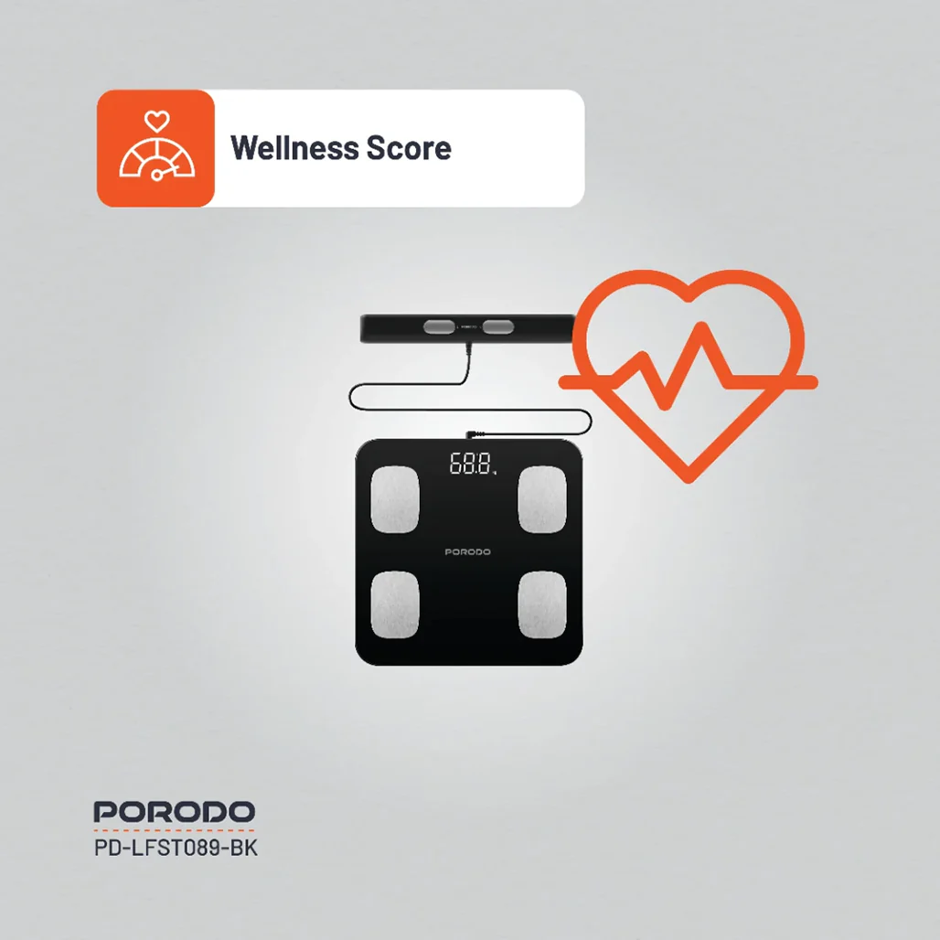 Porodo Lifestyle Precise Analysis Smart Scale - Black - Image 6