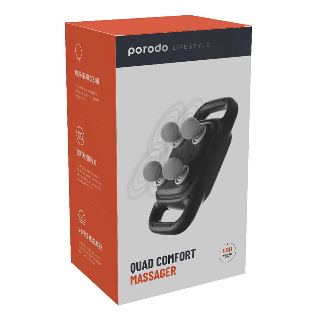 Porodo Lifestyle Quad Comfort Massager – Ultimate Full-Body Relaxation in Sleek Black - Image 5