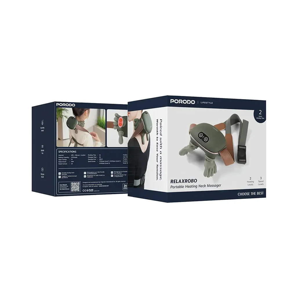 Porodo Lifestyle RelaxRobo Portable Heating Neck Massager - Image 5