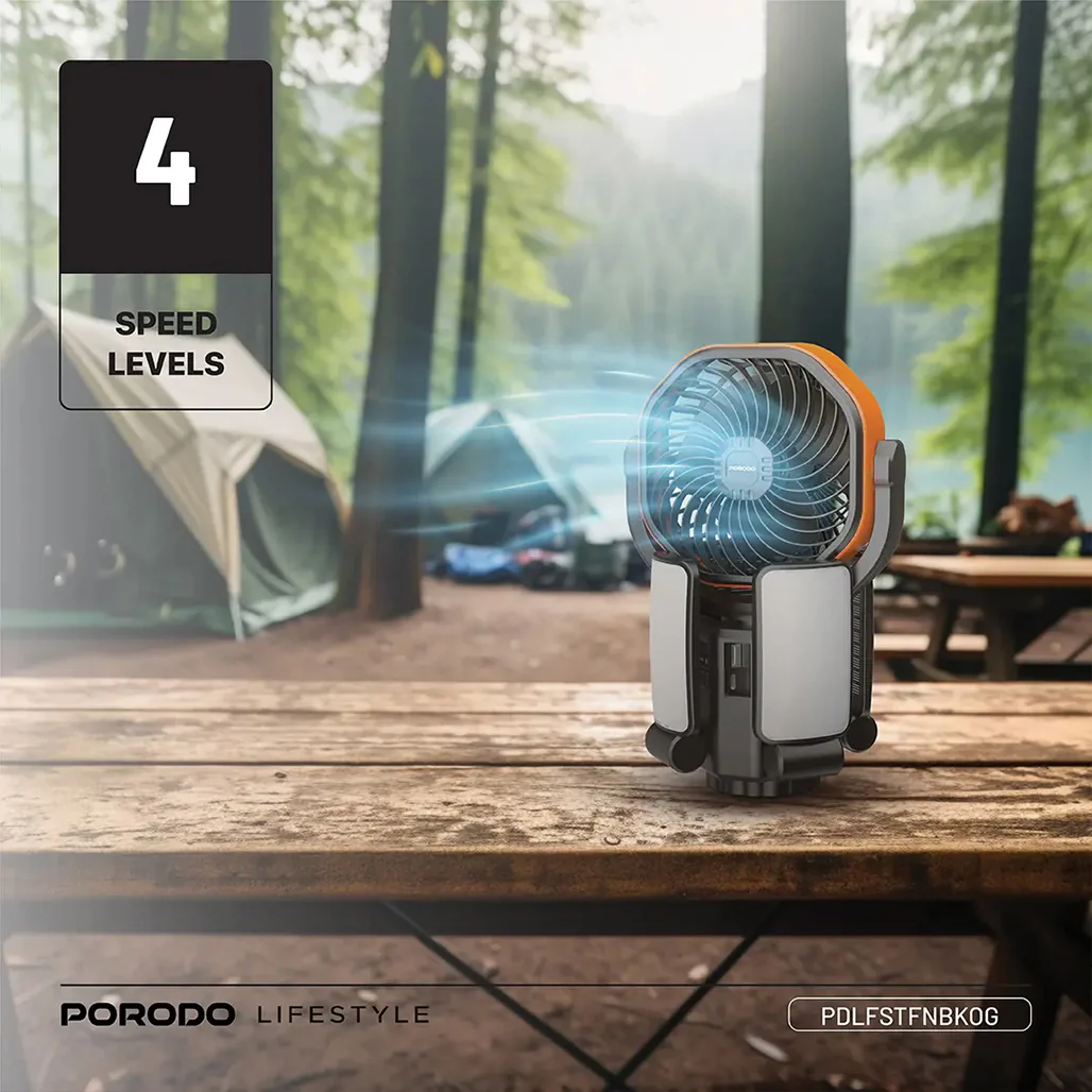 Porodo Lifestyle Suncharge Outdoor Solar Fan - PDLFSTFNBKOG - Image 9