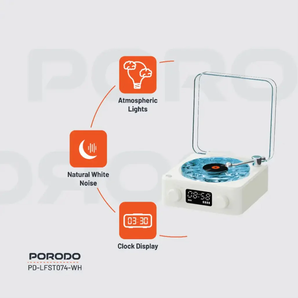 Porodo Lifestyle White Noise Portable Speaker with Soothing Sounds and Bluetooth Connectivity - Image 6