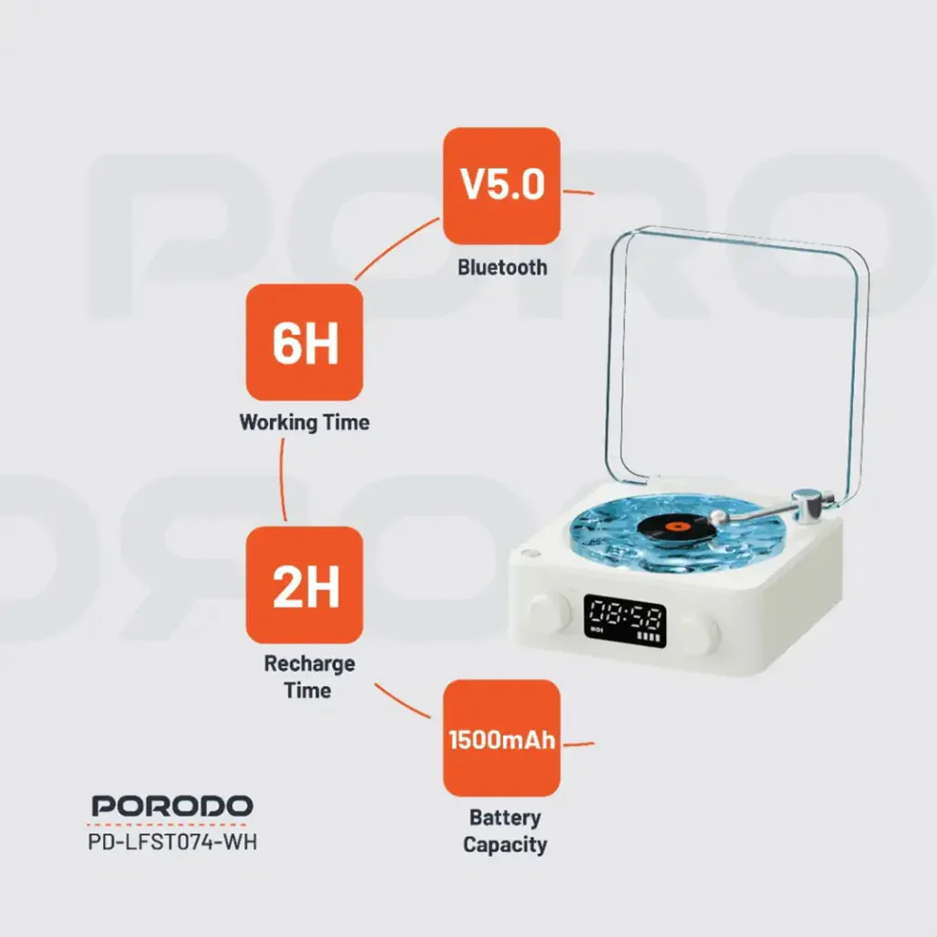 Porodo Lifestyle White Noise Portable Speaker with Soothing Sounds and Bluetooth Connectivity - Image 7