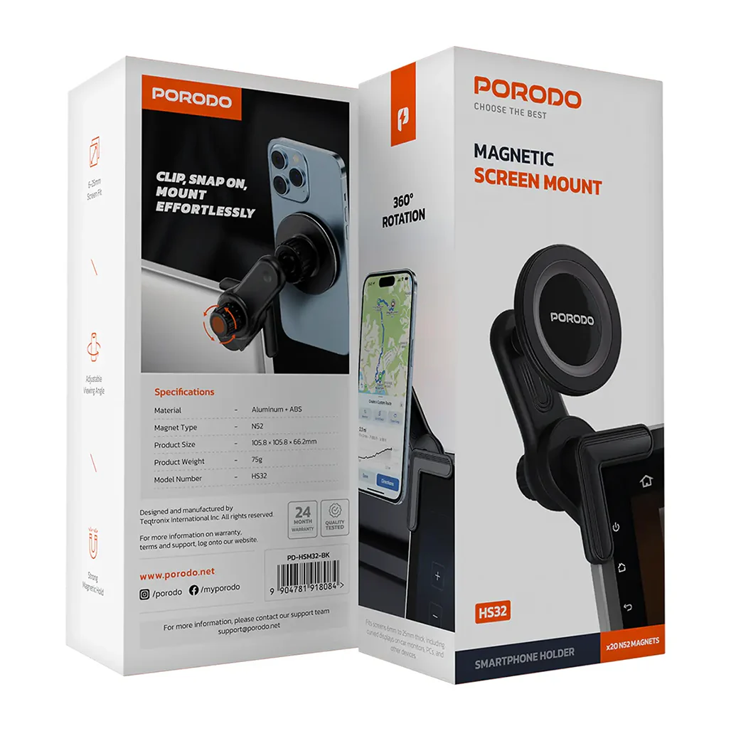 Porodo Magnetic Screen Mount - Black - Image 3